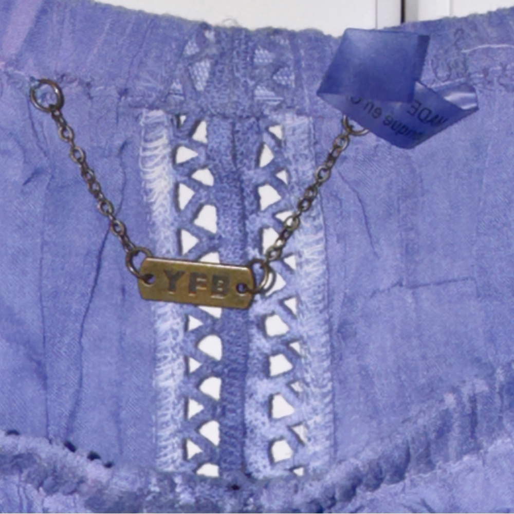NWT Young Fabulous & Broke YFB Villa Top Purple Lavender Small Off Shoulder L/S - Picture 5 of 9
